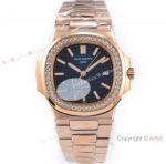 OE Factory Patek Philippe 5713G Nautilus Watches Copy Rose Gold Diamond bezel